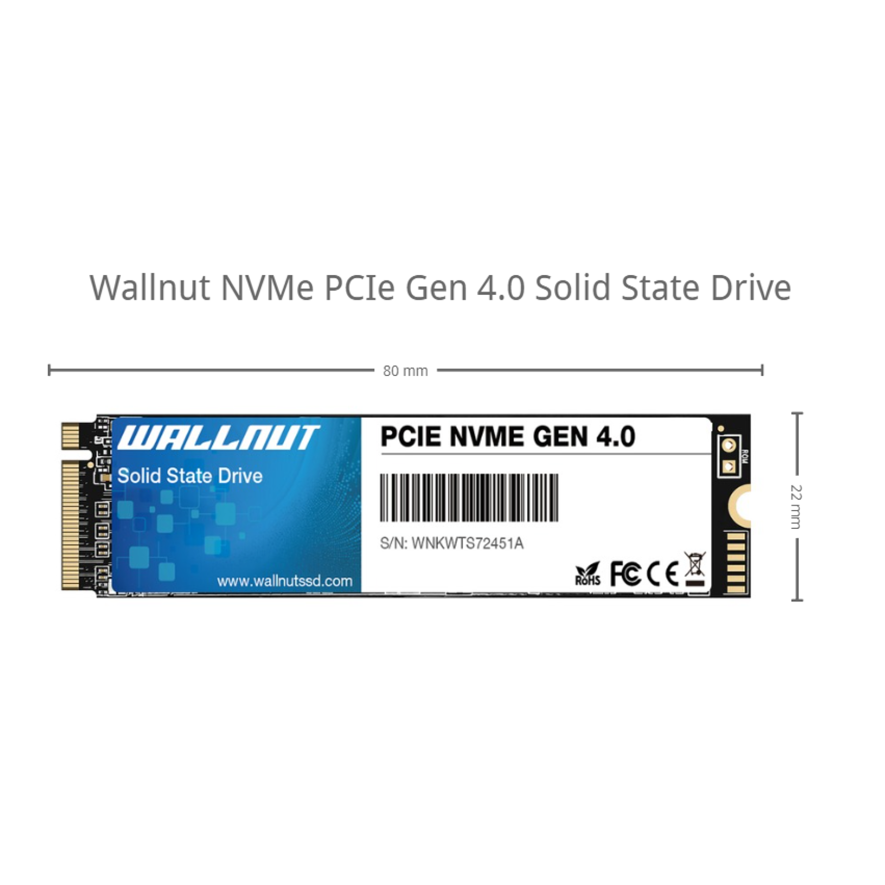 Wallnut NVMe PCIe Gen 4.0 Solid State Drive SSD For Laptops Desktop