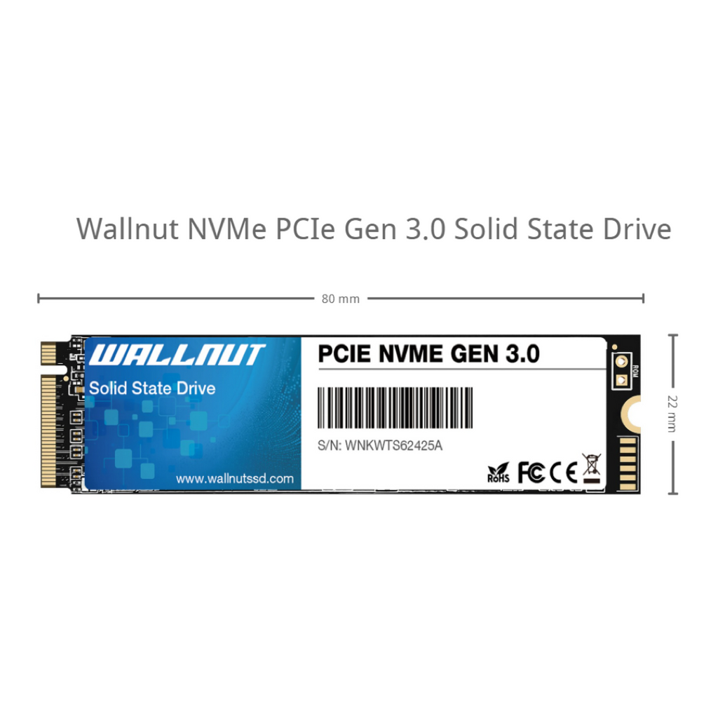 Wallnut NVMe PCIe Gen 3.0 Solid State Drive 256GB-4TB